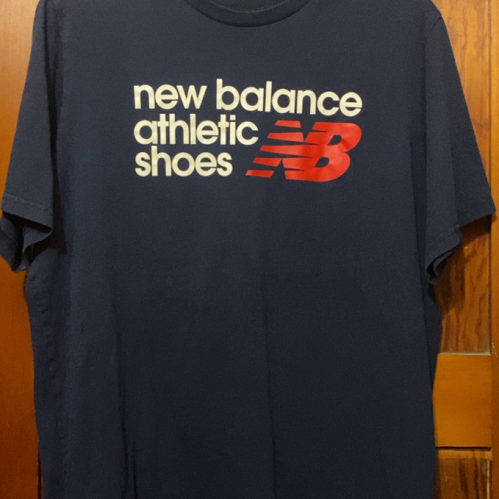 New Balance Navy Tee with Red and White Logo